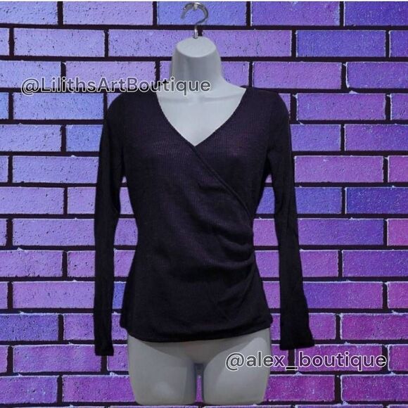 Rock & Republic Runch Wrap Rib-Knit Top(K010)- Size XS for Women - Picture 2 of 7